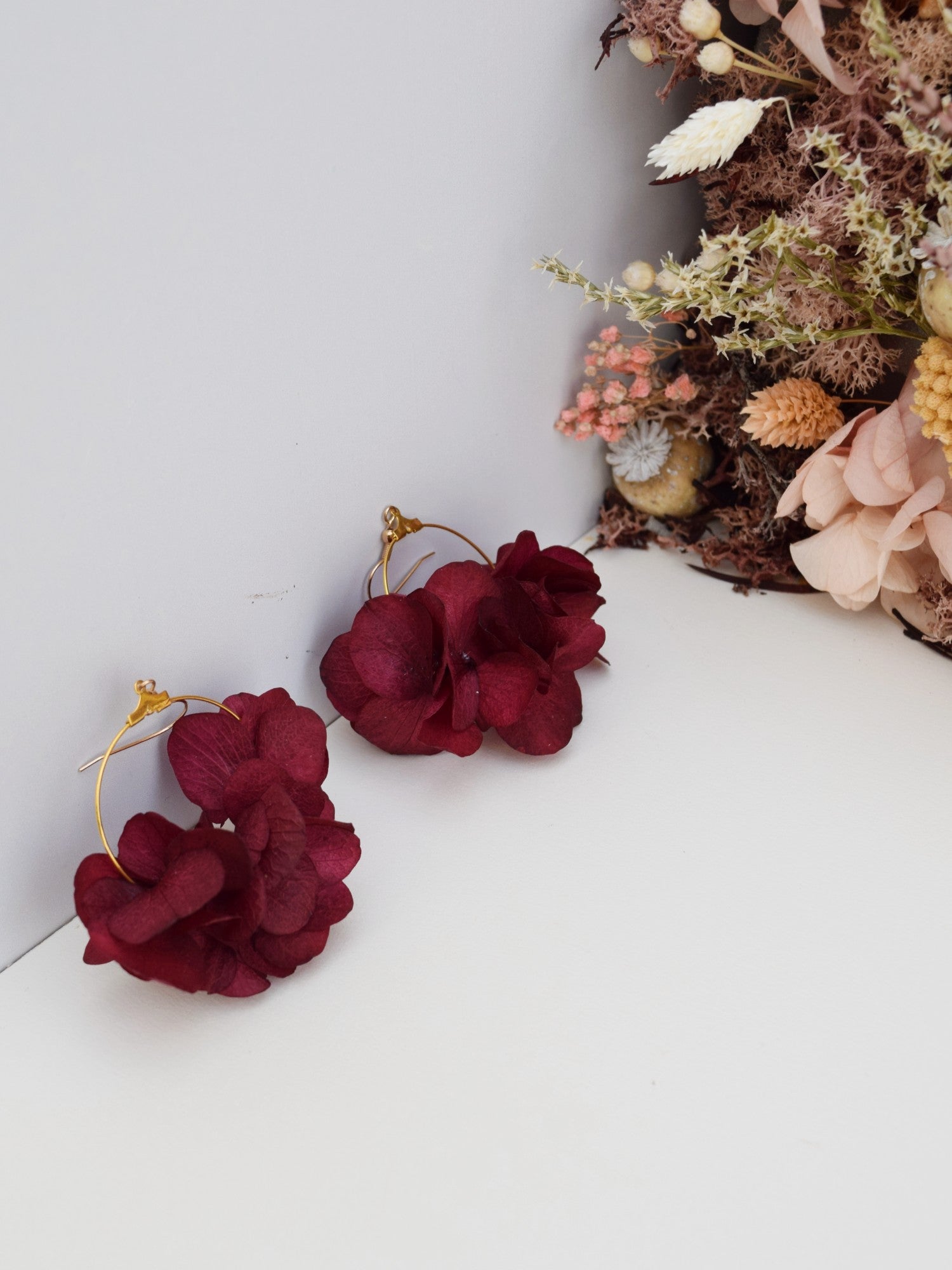 Flower Garden BORDEAUX - earrings