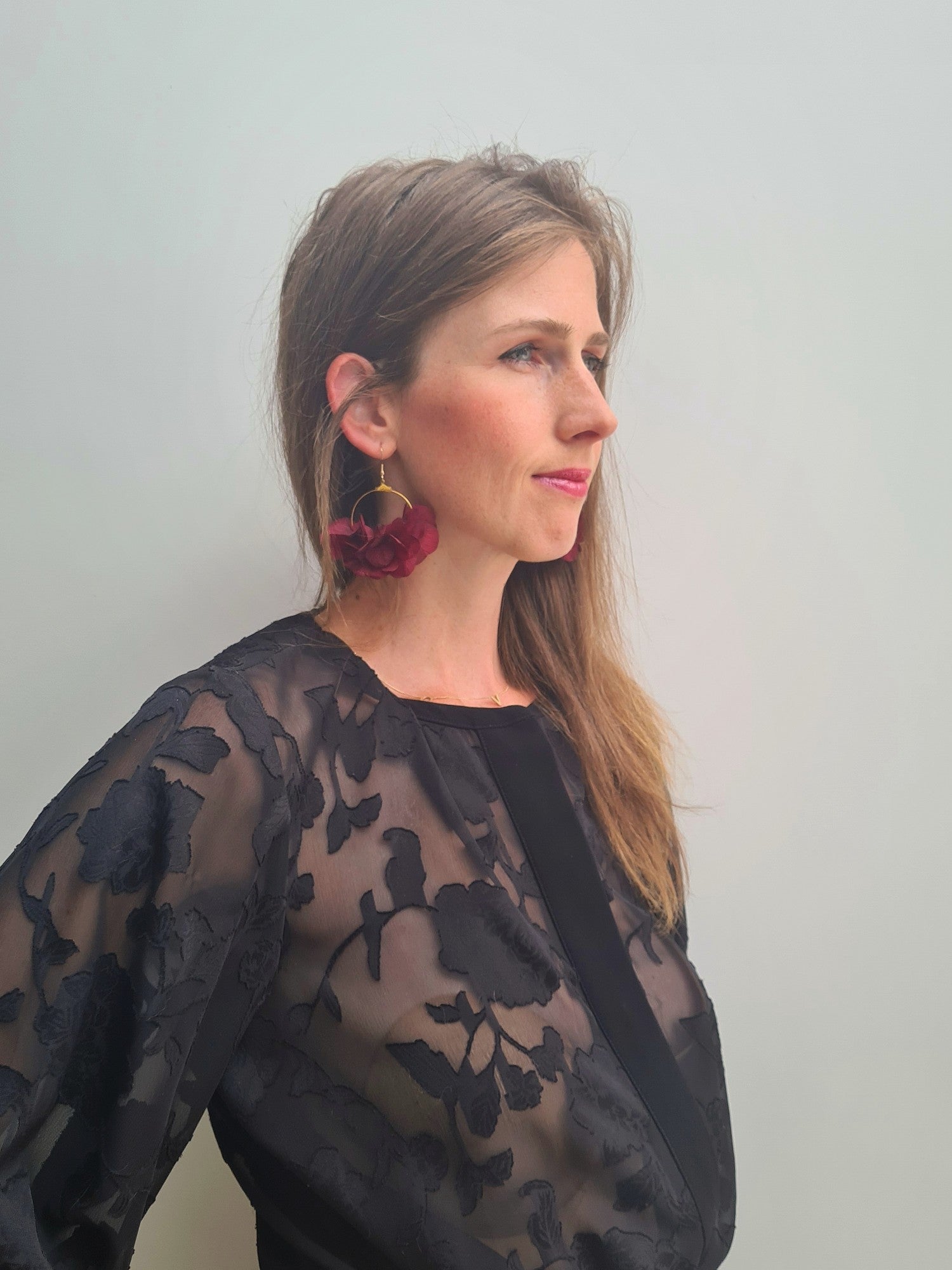 Flower Garden BORDEAUX - earrings
