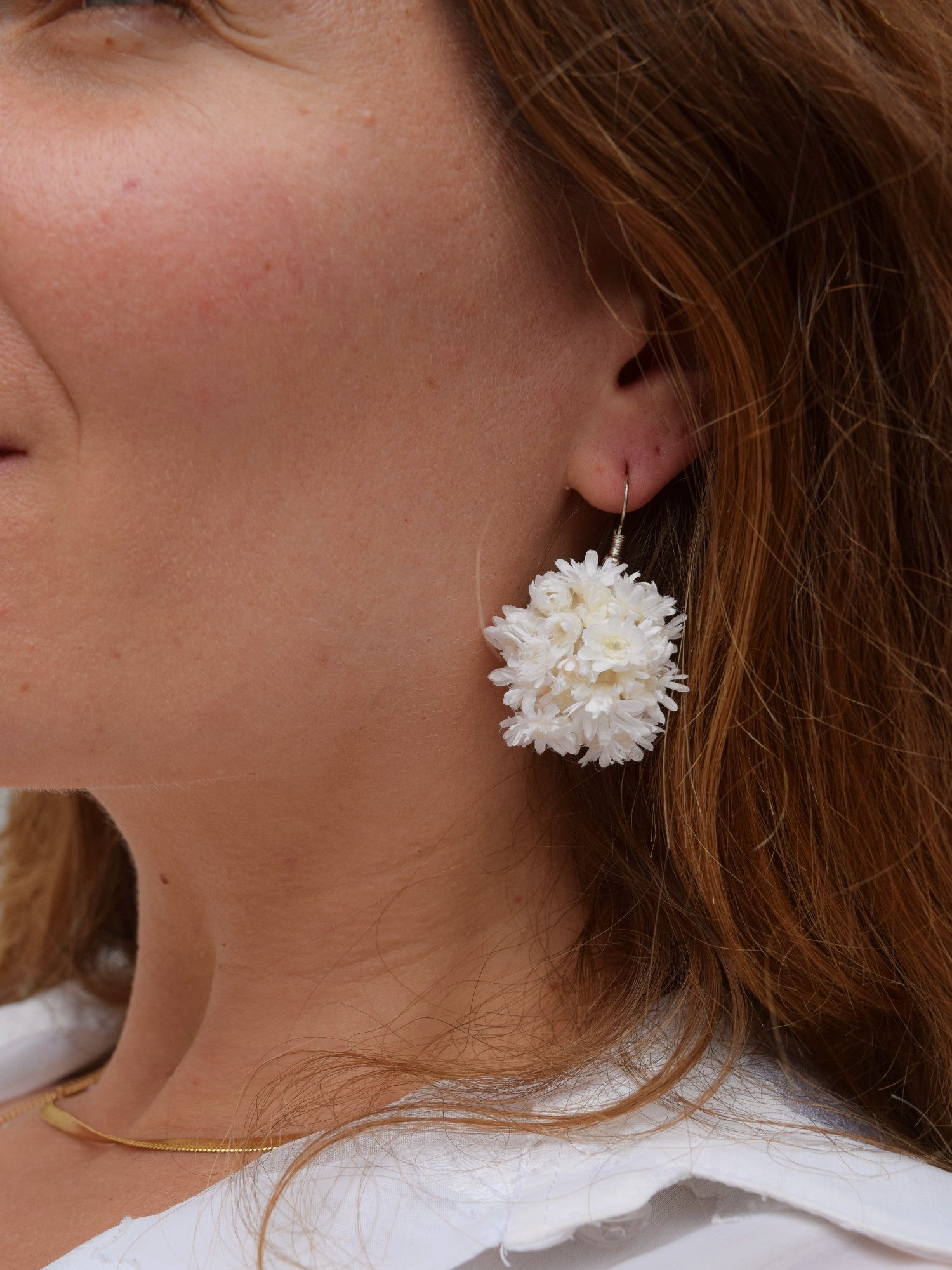 Double Scoop white - earrings