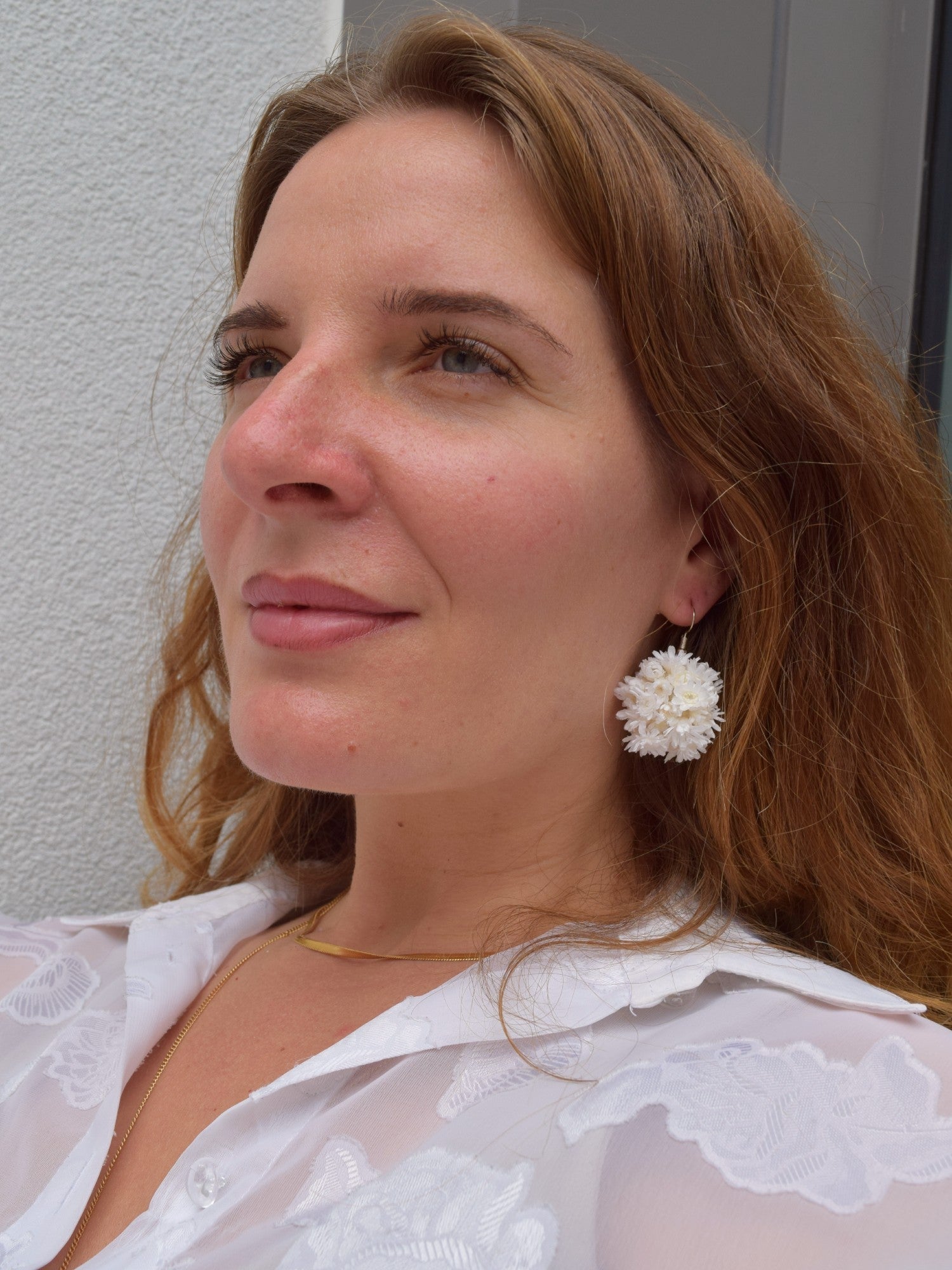 Double Scoop white - earrings