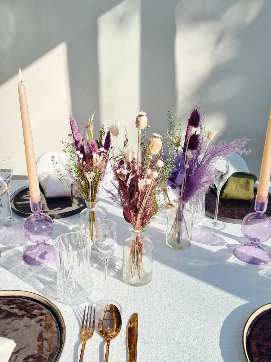 Vaasjes met droogbloemen - maat M