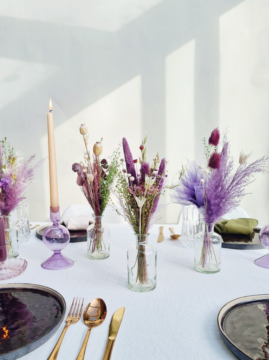 Vaasjes met droogbloemen - maat M