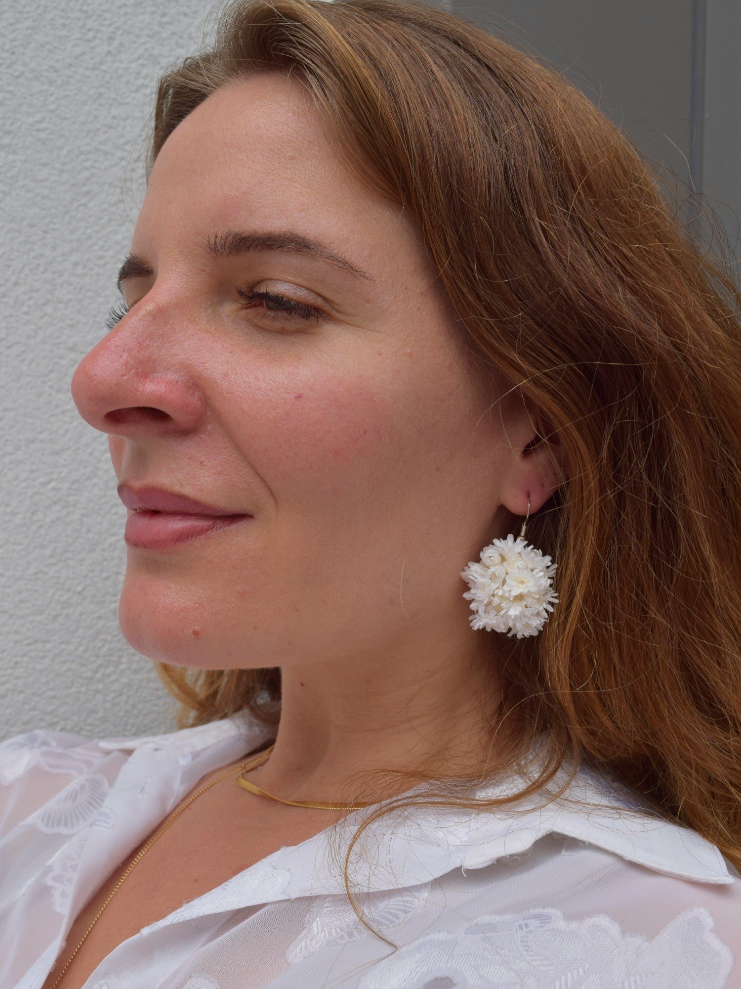 Double Scoop white - earrings