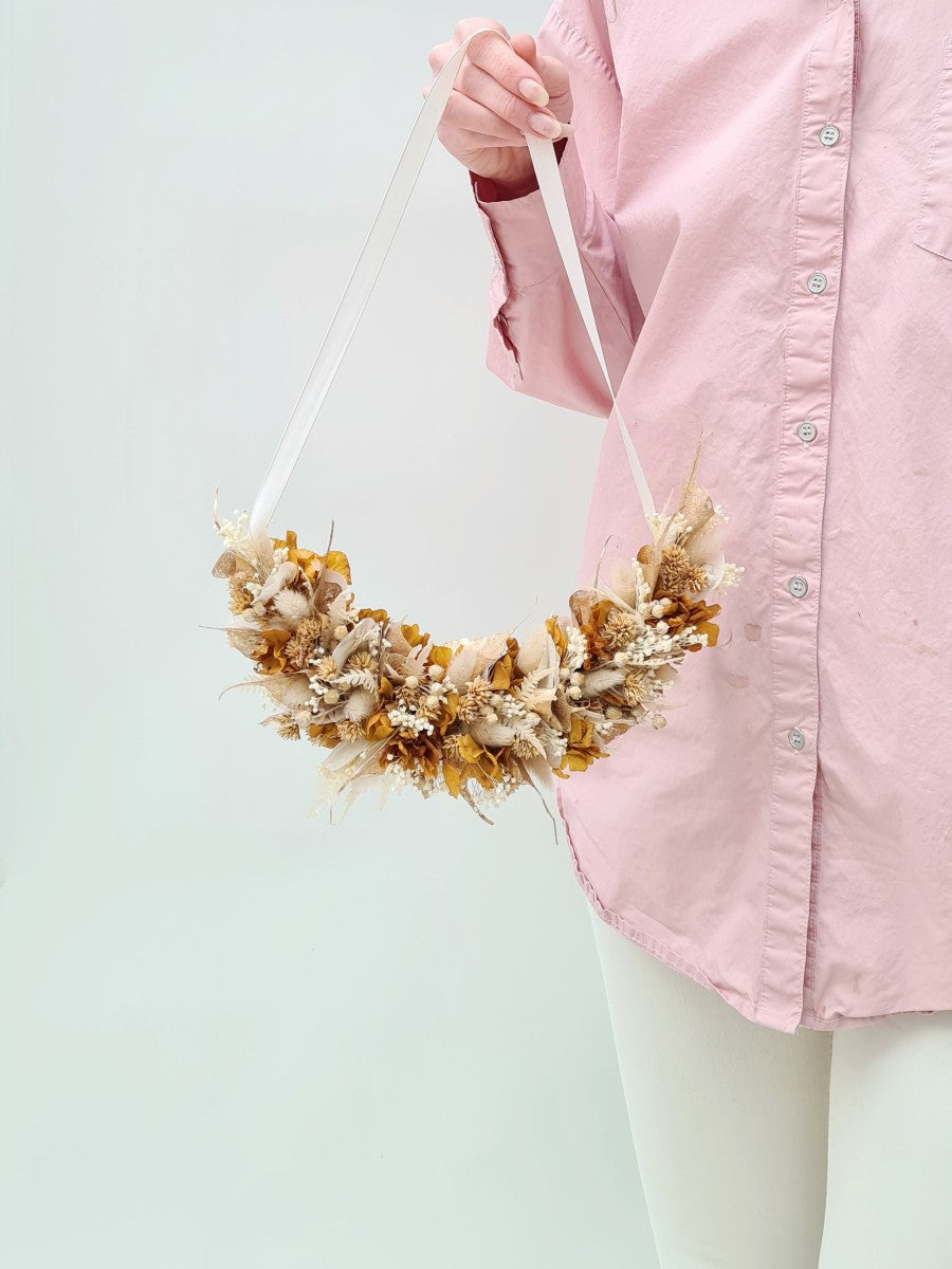 Orange is the new... - mini floral wreath