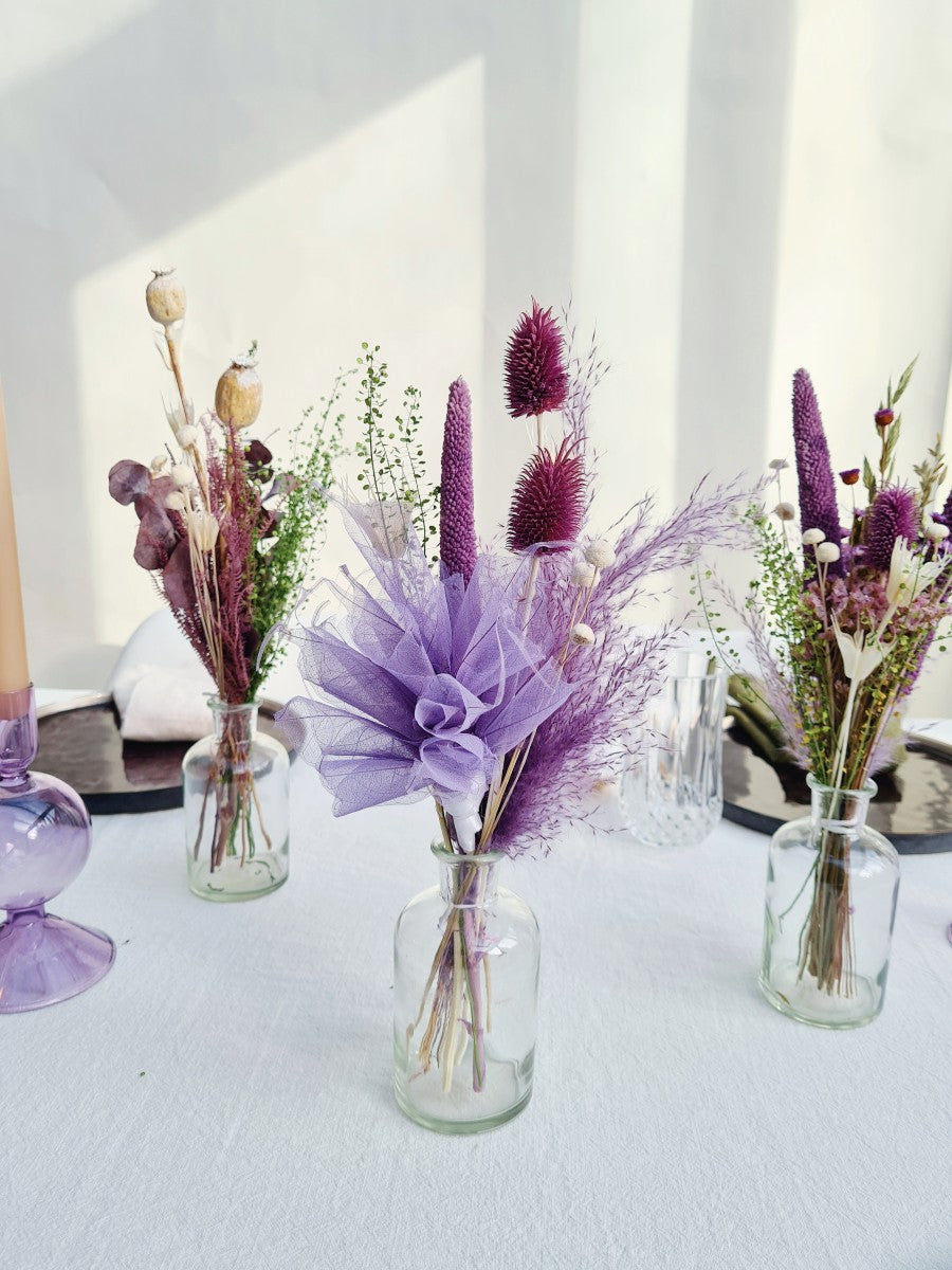 Vaasjes met droogbloemen - maat M