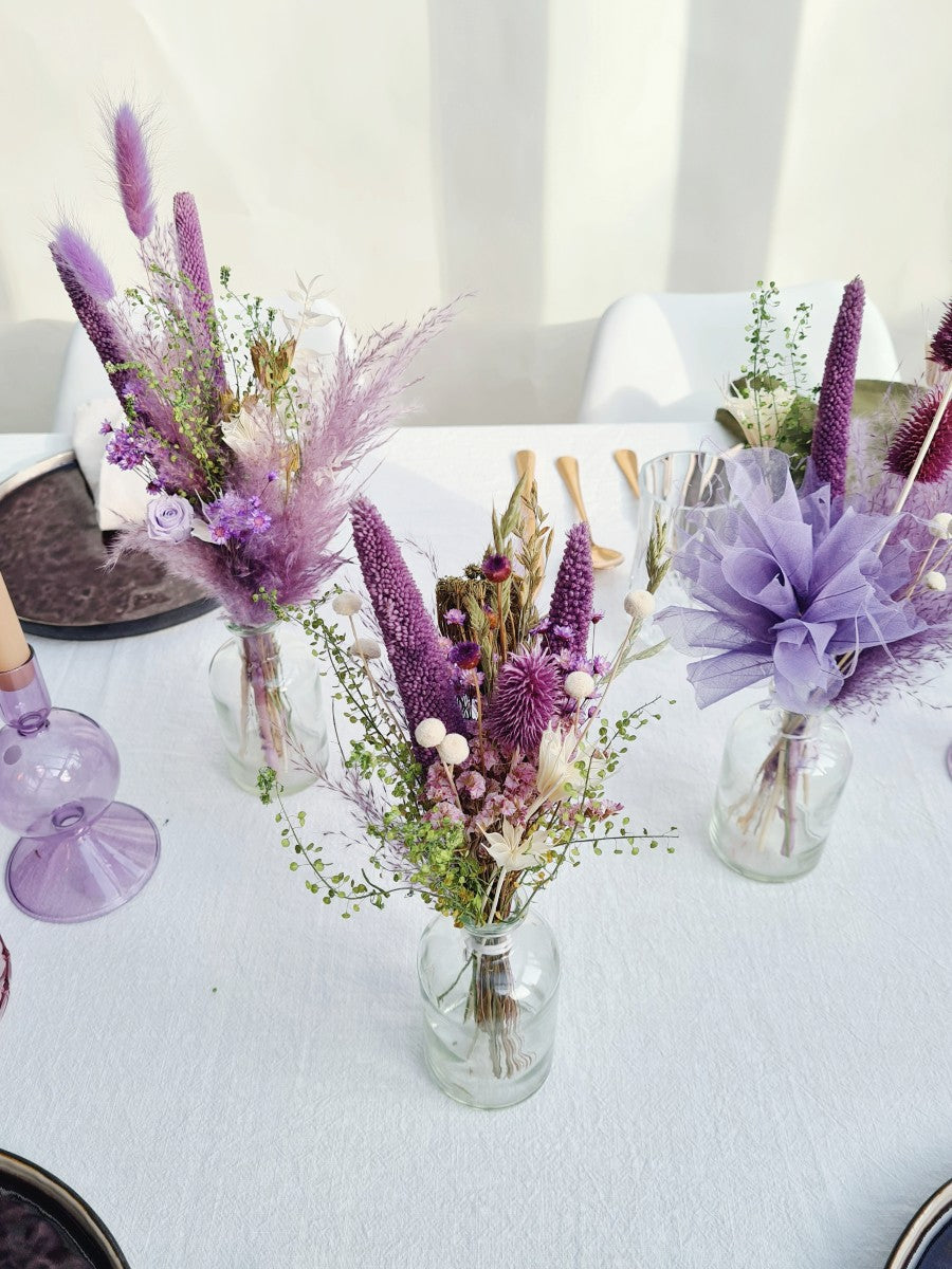 Vaasjes met droogbloemen - maat M