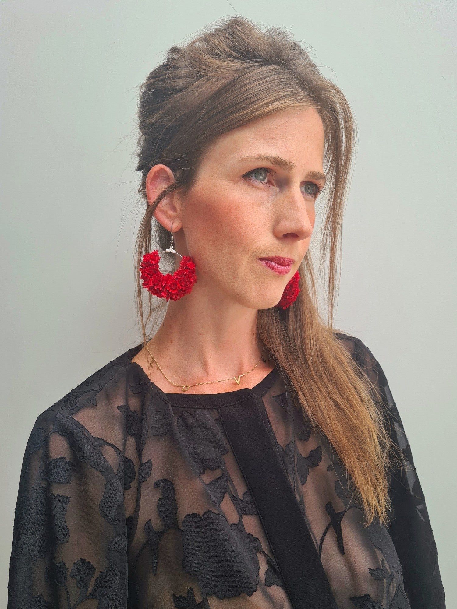 Over the Moon RED - earrings